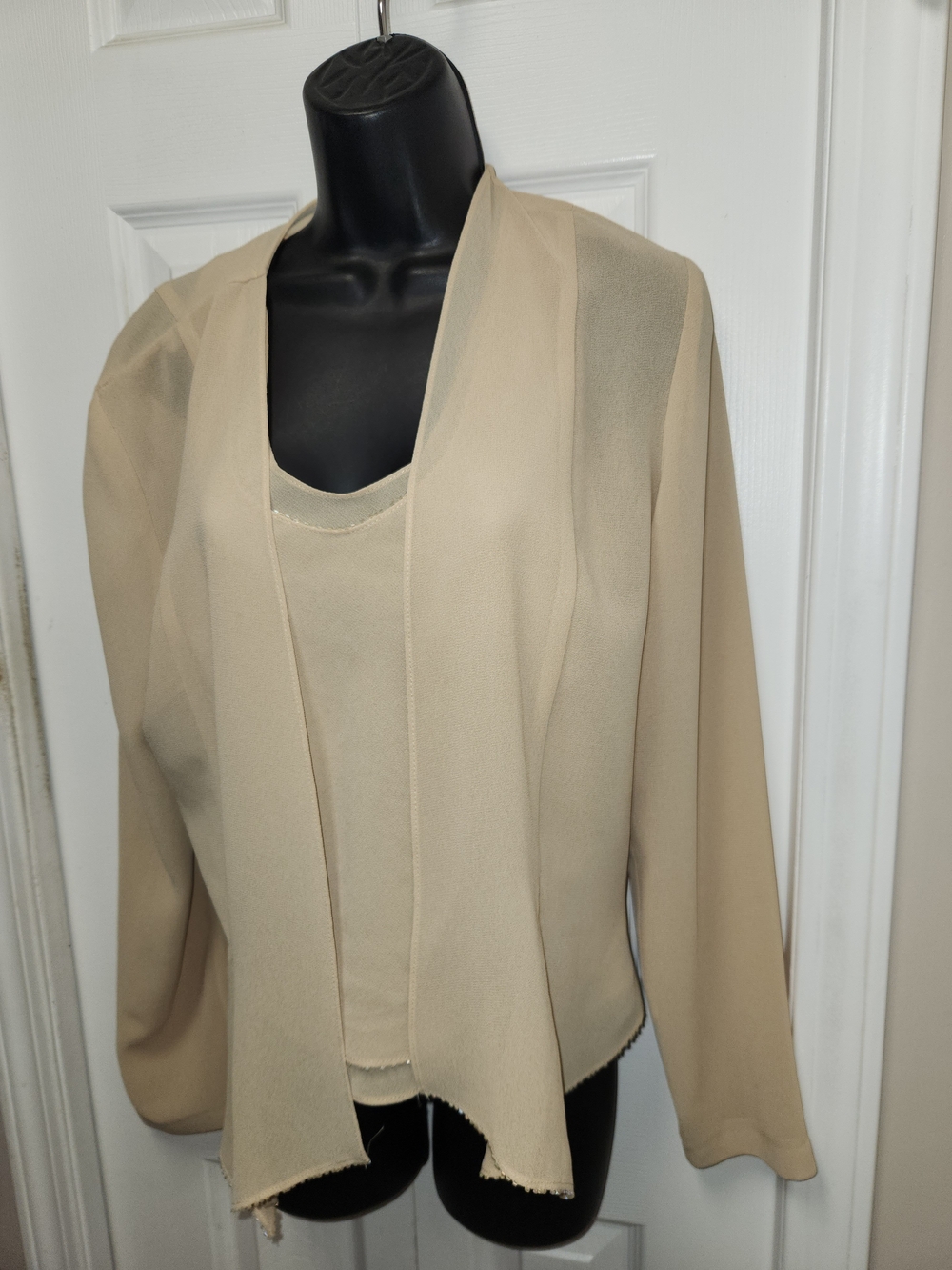 🍉Joseph Ribkoff Beige Open Front Jacket & Shell